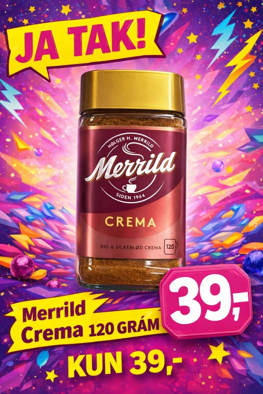 SPAR Skejby tilbyder Merrild Crema instant kaffe til 39 kr.