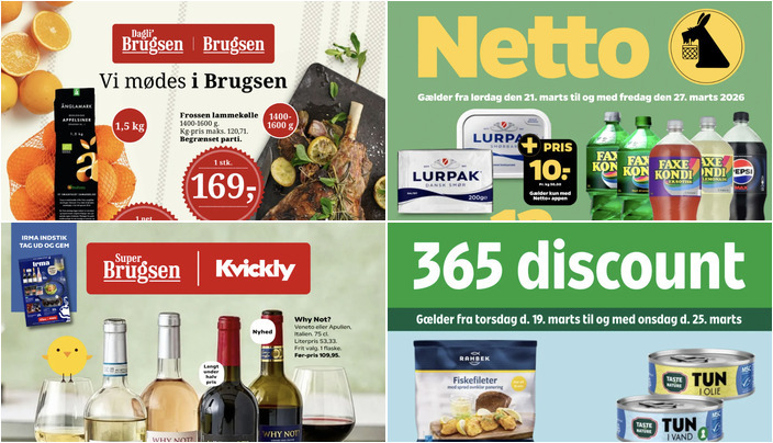 Gode tilbud: Why Not? vin til 40 kr. og Lurpak smør til 12 kr.