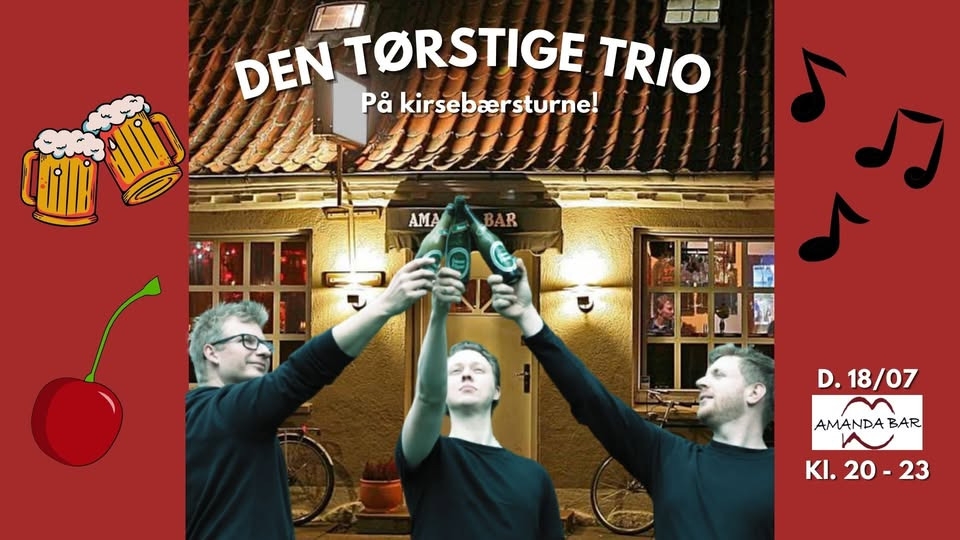 Den Tørstige Trio spiller live i Kerteminde under Kirsebær festival
