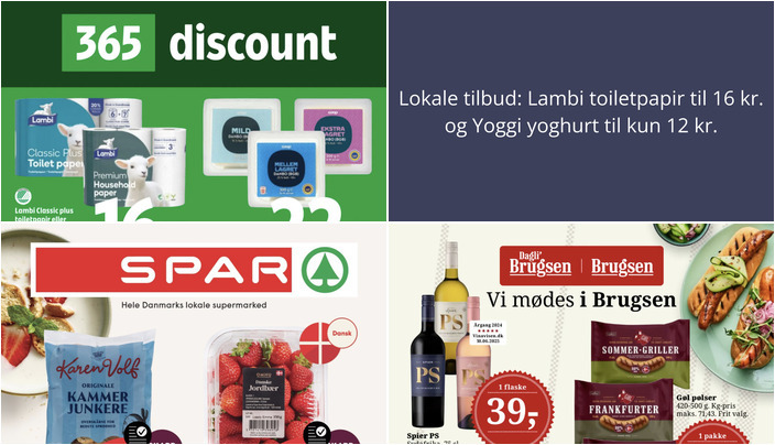 Lokale tilbud: Lambi toiletpapir til 16 kr. og Yoggi yoghurt til kun 12 kr.