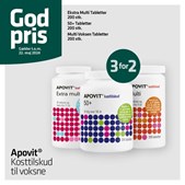 Apovit tilbyder 3 for 2 på udvalgte kosttilskud til voksne indtil 22. maj