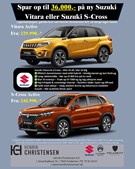Henrik Christensen Vejle tilbyder store besparelser på Suzuki Vitara og S-Cross modeller under lagersalg