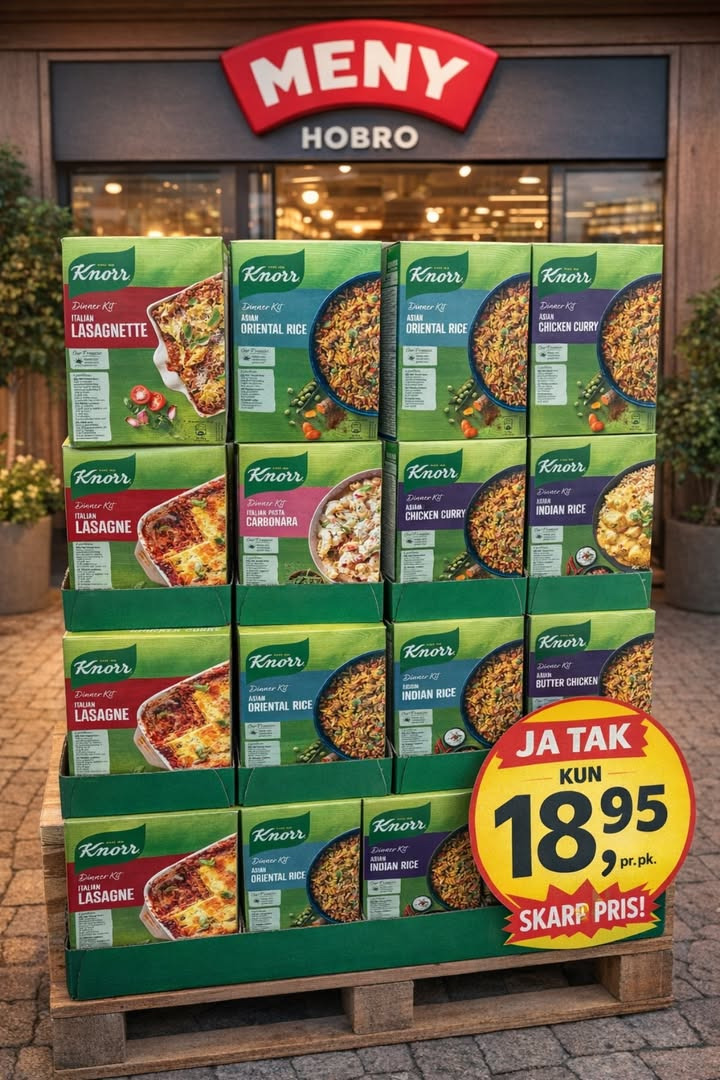 MENY Hobro har Knorr retter til 18,95 kr. pr. stk.