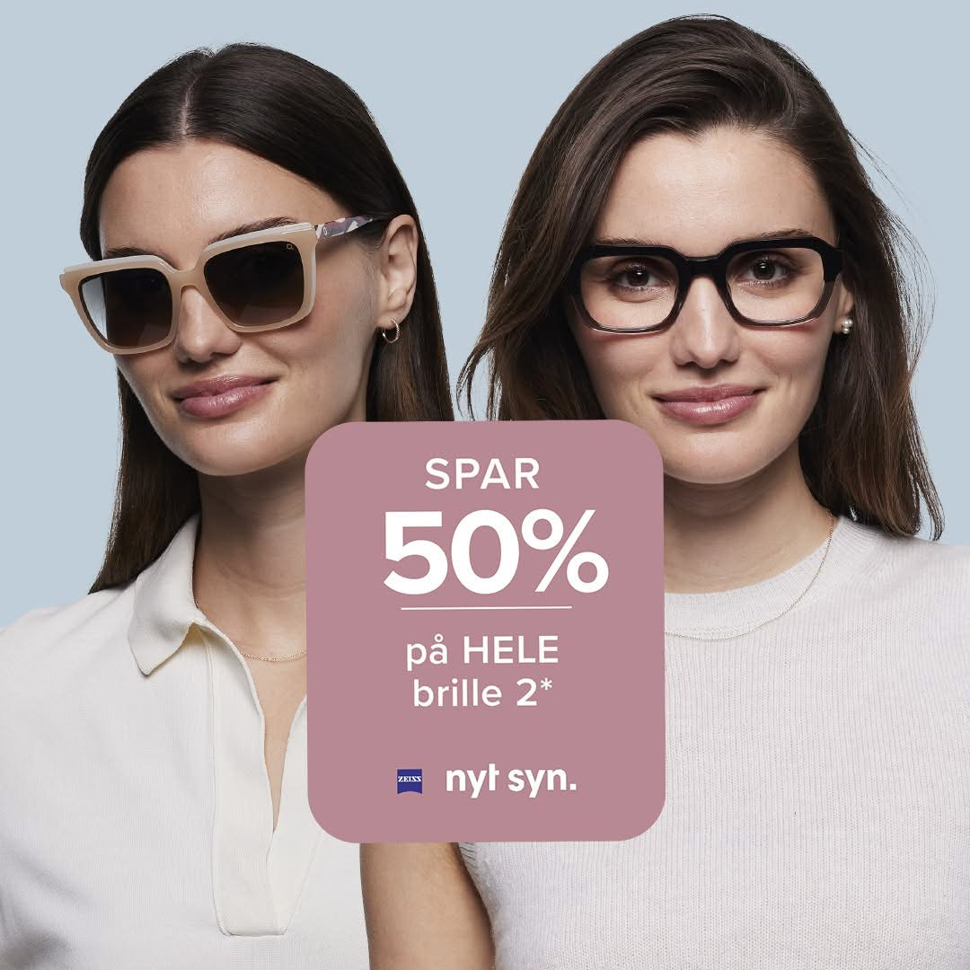 NYTSYN Veri tilbyder 50% rabat på anden brille med ZEISS glas