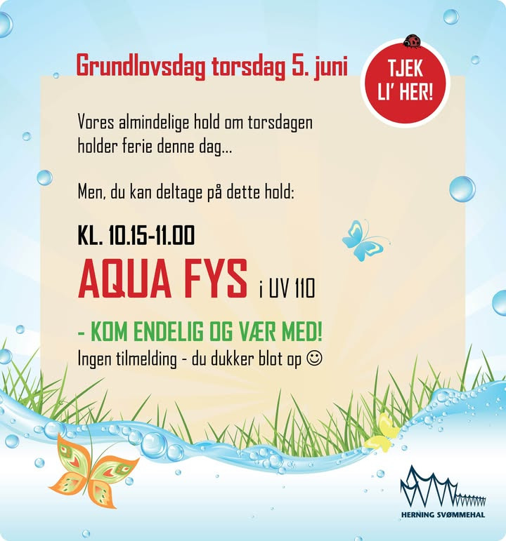 Herning Svømmehal åbner på Grundlovsdag med særlige holdtider