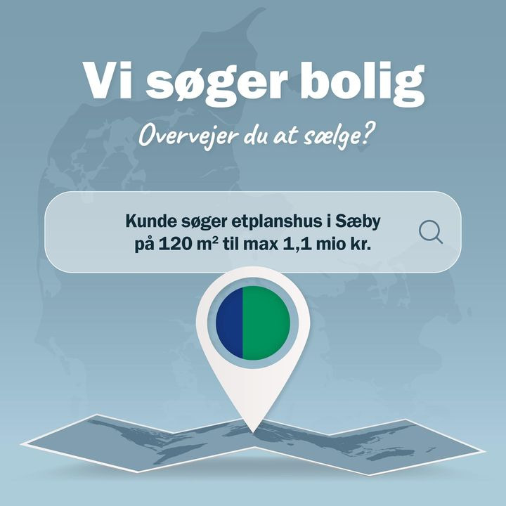 Nybolig Sæby A/S søger etplanshus i Sæby til køber klar med budget på 1.100.000 kr.