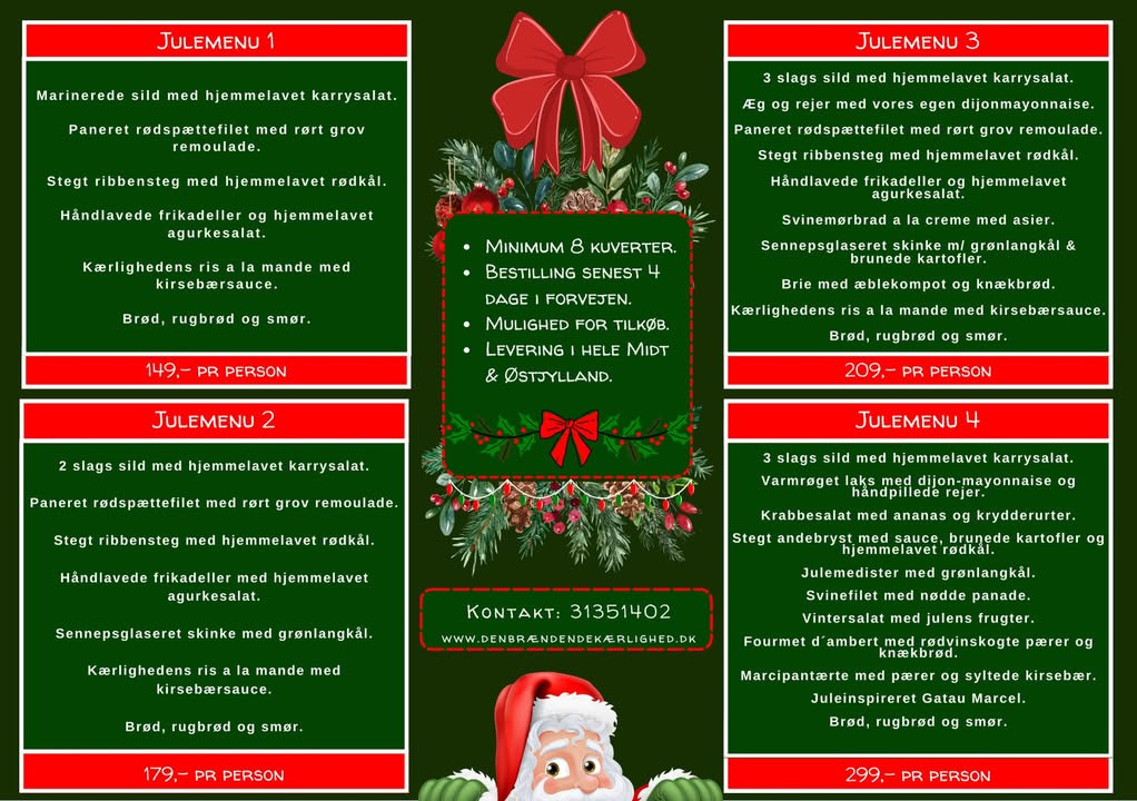 Den Brændende Kærlighed præsenterer årets julemenuer fra 149 kr. pr. person
