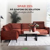 Bolighuset Thisted: Spar 25% på Symfoni og Solution sofaer i udvalgte stoffer