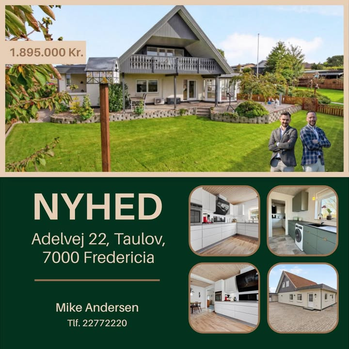 Ejendomsmægler Mike Andersen præsenterer indflytningsklar villa i Taulov