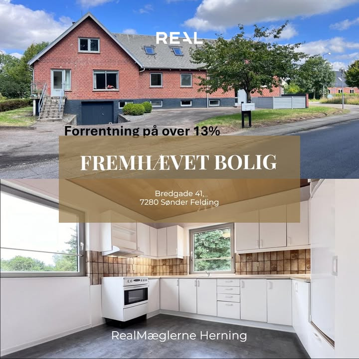 RealMæglerne Herning fremhæver Bredgade 41 i Sønder Felding som ugens boligtilbud