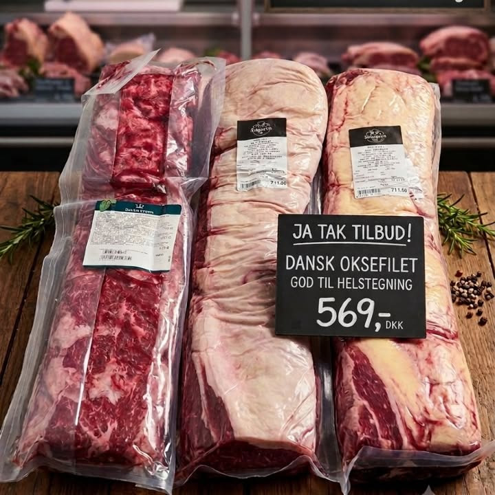SuperBrugsen Hammerum tilbyder hel dansk oksefilet til 569 kr.