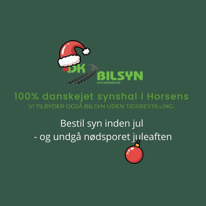 Få din bil synet hos DK-Bilsyn Horsens inden juleferien