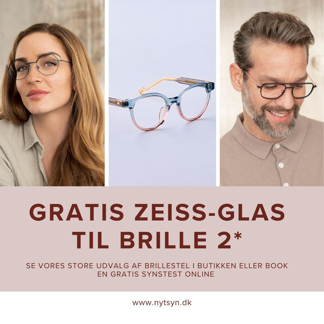 Gratis ZEISS-glas til brille nummer 2 hos NYT SYN BRØNDUM JEPPESEN