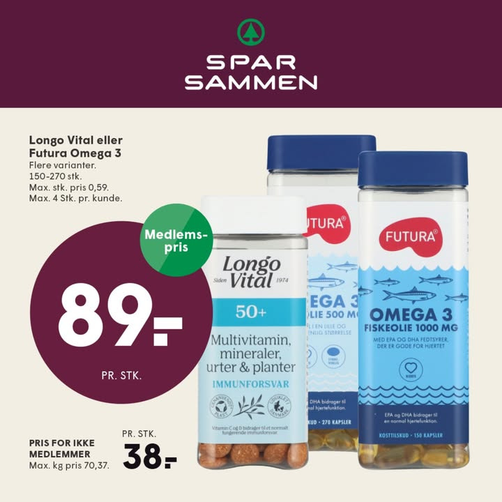 Spar 30 kr. på vitaminpiller med SPAR SAMMEN hos SPAR SKALLERUP A/S