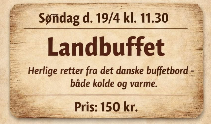Cafe Time Out inviterer til landbuffet på søndag i Dalmose