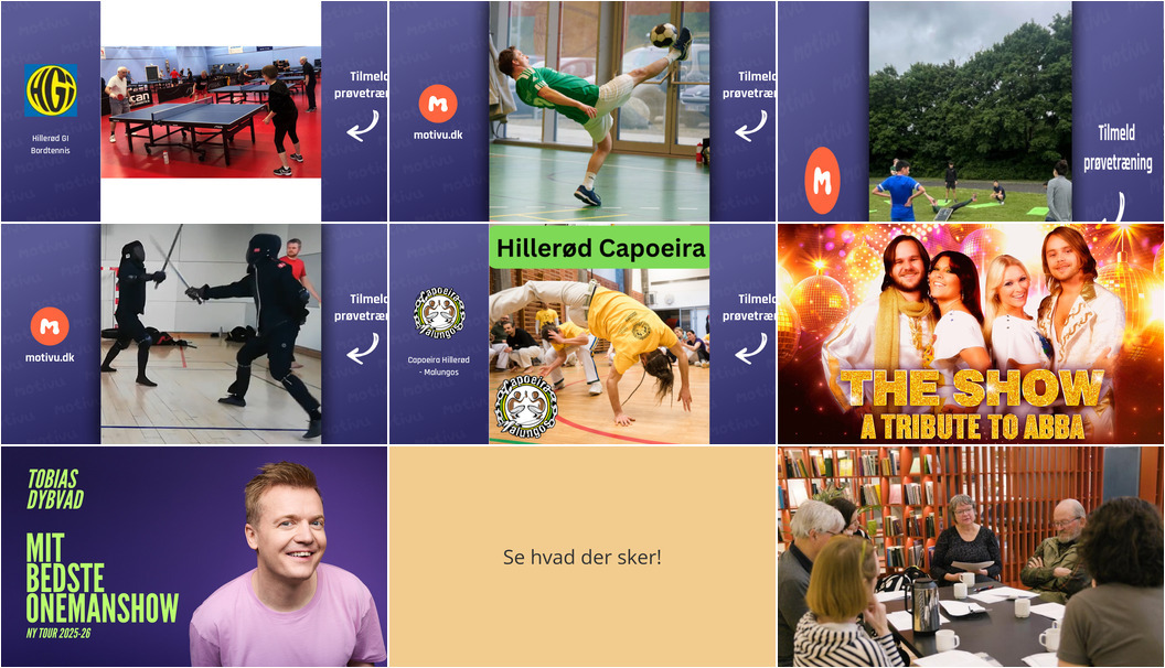 Fra bordtennis til ABBA-tributekoncert: Se, hvad der sker i Hillerød den kommende uge