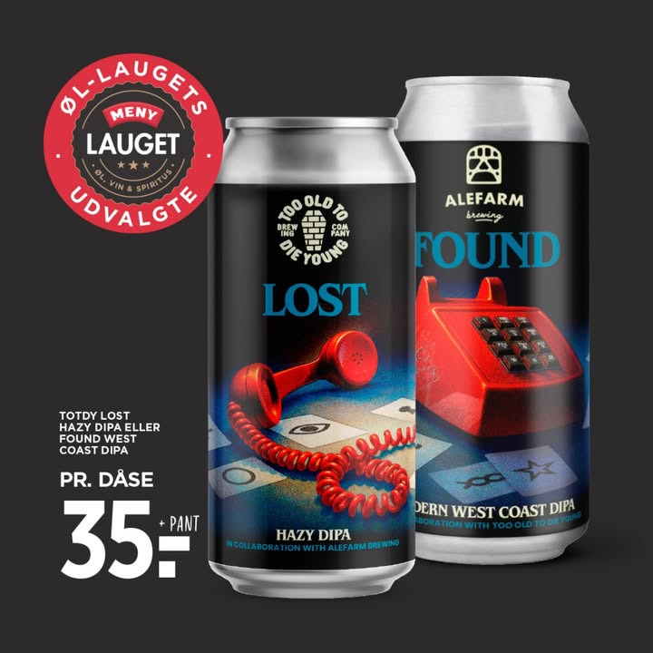 Meny Klarup har Lost & Found-ølsæt fra Too Old To Die Young og Alefarm fra juni