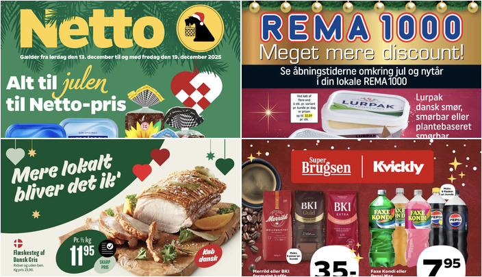 Flæskesteg til kun 8,95 kr. pr. ½ kg og Lurpak smør til 8 kr. - se de lokale tilbud i Vinderup