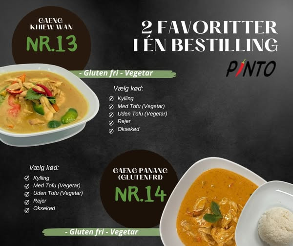 Pinto Thai Take Away tilbyder 2 favoritter i én bestilling
