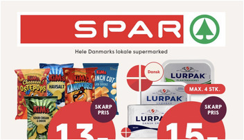Spar byder på lækre Kims chips til 13 kr. og Lurpak smør for 15 kr.