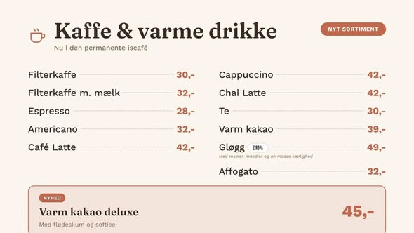 Den Permanente Iscafé starter nyt vintersortiment den 23. september