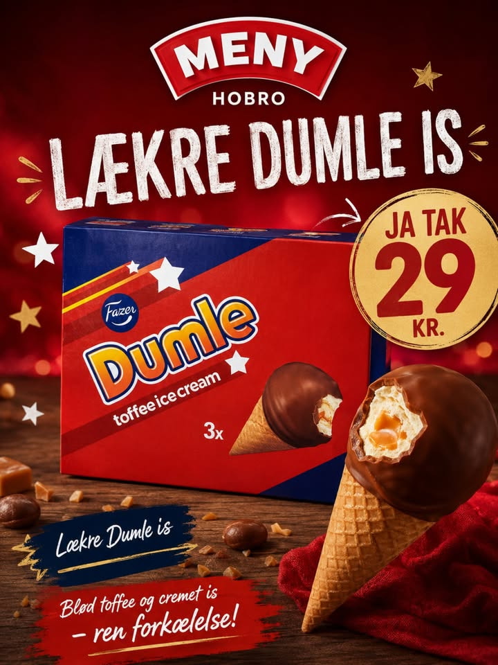 MENY Hobro tilbyder Dumle is til 29 kr. pr. ks.