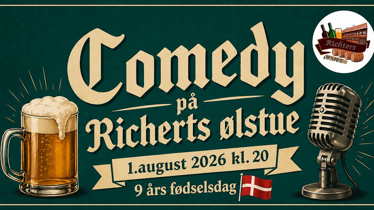 Fejr Richters ølstues 9-års jubilæum med stand-up comedy