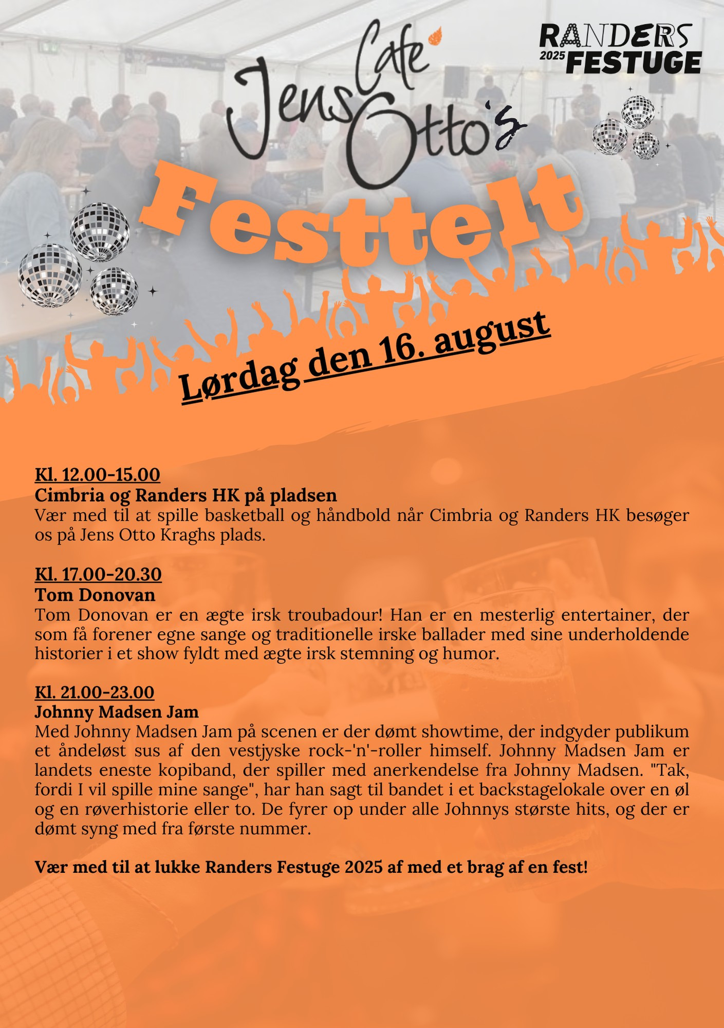 Café Jens Ottos festtelt 2025 afsluttes med Johnny Madsen Jam