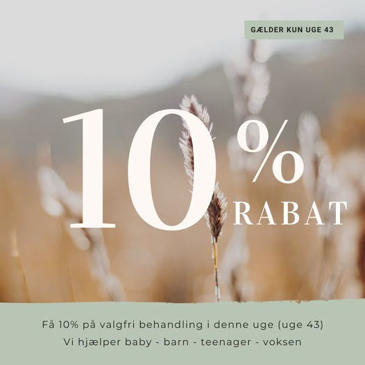 Ro & velvære tilbyder 10% rabat på alle behandlinger i denne uge