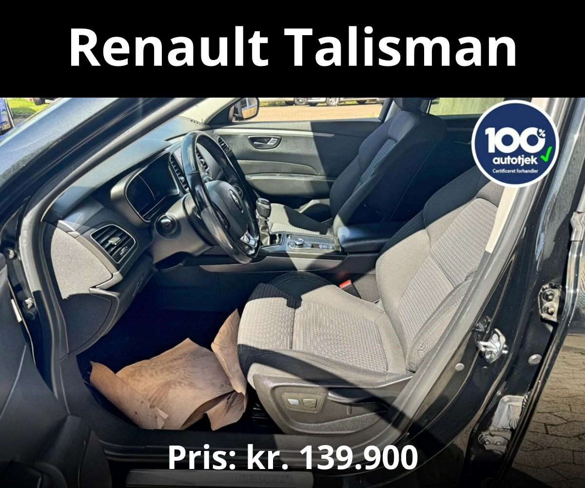 Spændende bilmuligheder lige nu, herunder Renault Talisman, fra KT-S