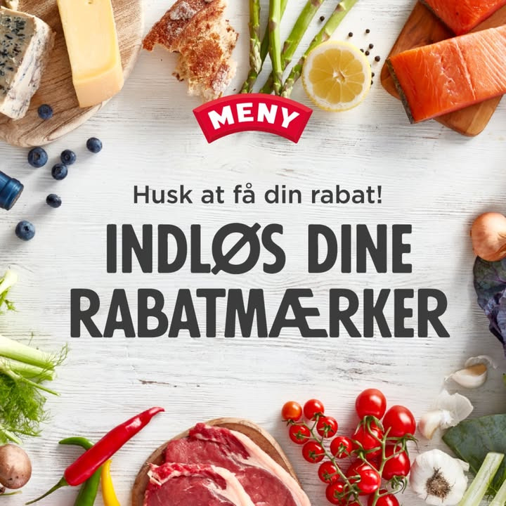 Indløs dine rabatmærker hos Meny Randers og få op til 15 % rabat