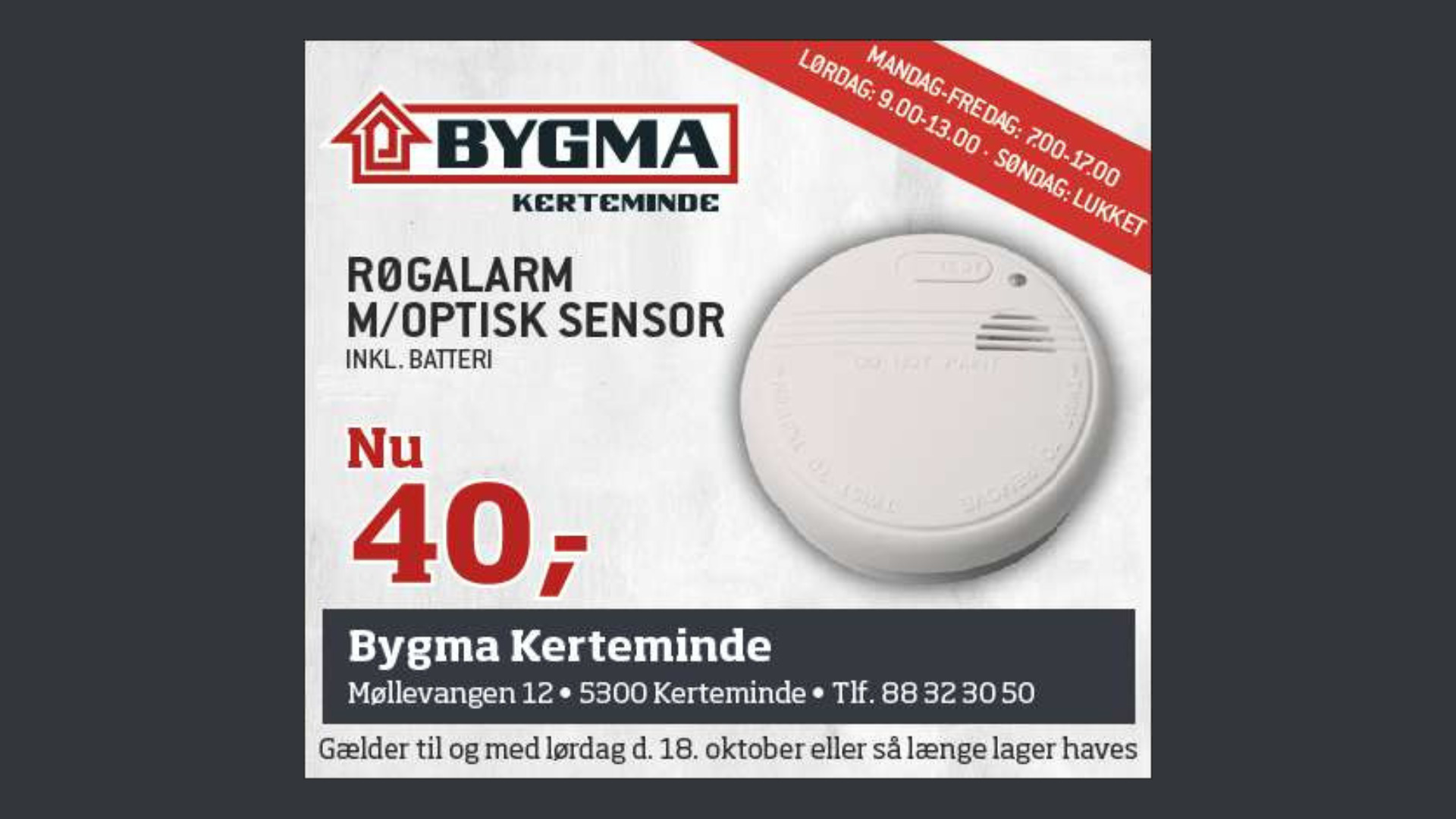 Sikre hjemmet med en røgalarm fra Bygma Kerteminde