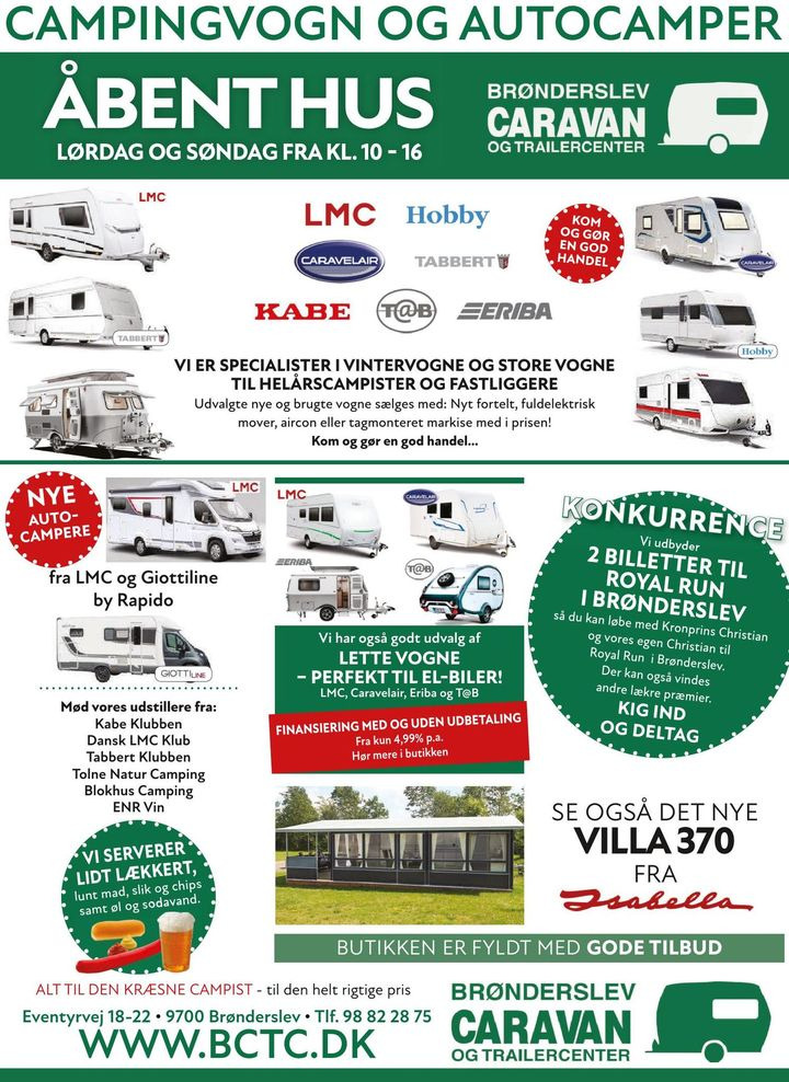 Brønderslev Caravan & Trailer Center inviterer til Åbent Hus med gode tilbud og lækkerier