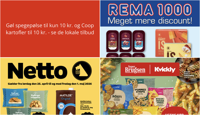 Gøl spegepølse til kun 10 kr. og Coop kartofler til 10 kr. - se de lokale tilbud