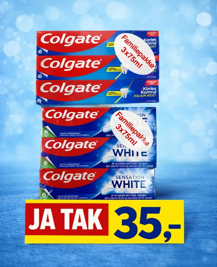 Meny Hobro tilbyder Colgate tandpasta 3-pak til skarp pris