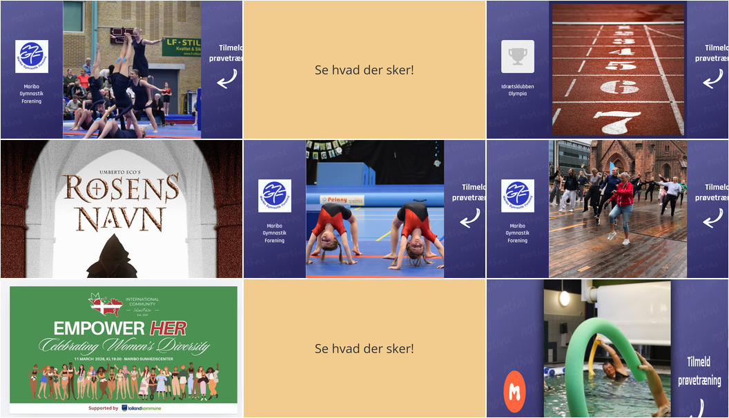 Aktiviteter og begivenheder i Maribo den kommende uge