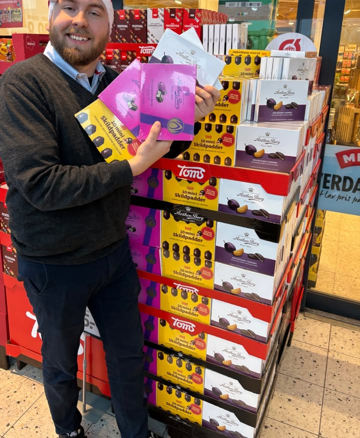 Meny Hobro tilbyder Toms chokoladeæsker til specialpris
