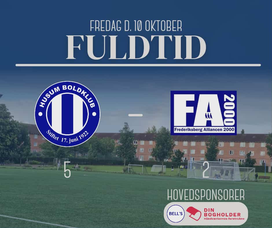 Husum Bk. Herrer triumferer med vigtigt 5-2 resultat over FA 2000 2