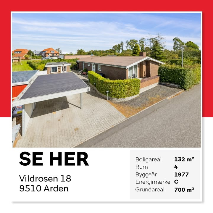 Home Hobro præsenterer centralt beliggende villa i Arden med skøn have og hobbyrum