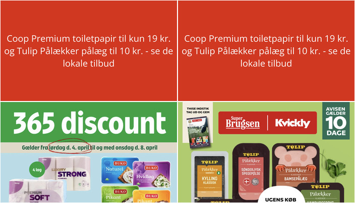 Coop Premium toiletpapir til kun 19 kr. og Tulip Pålækker pålæg til 10 kr. - se de lokale tilbud
