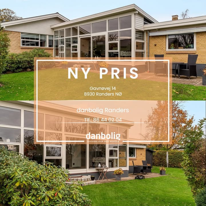 Ny pris på flot etplansvilla i Randers med stor udestue