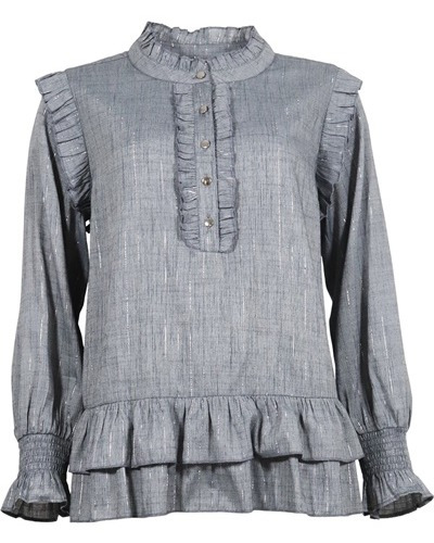 Skønne detaljer og sølvtråde hos Klarissa & Nora's Ivy bluse
