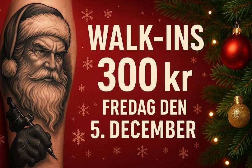 Mr. & Mrs. Tattoo tilbyder walk-in dag med jule-tatoveringer til særligt lav pris