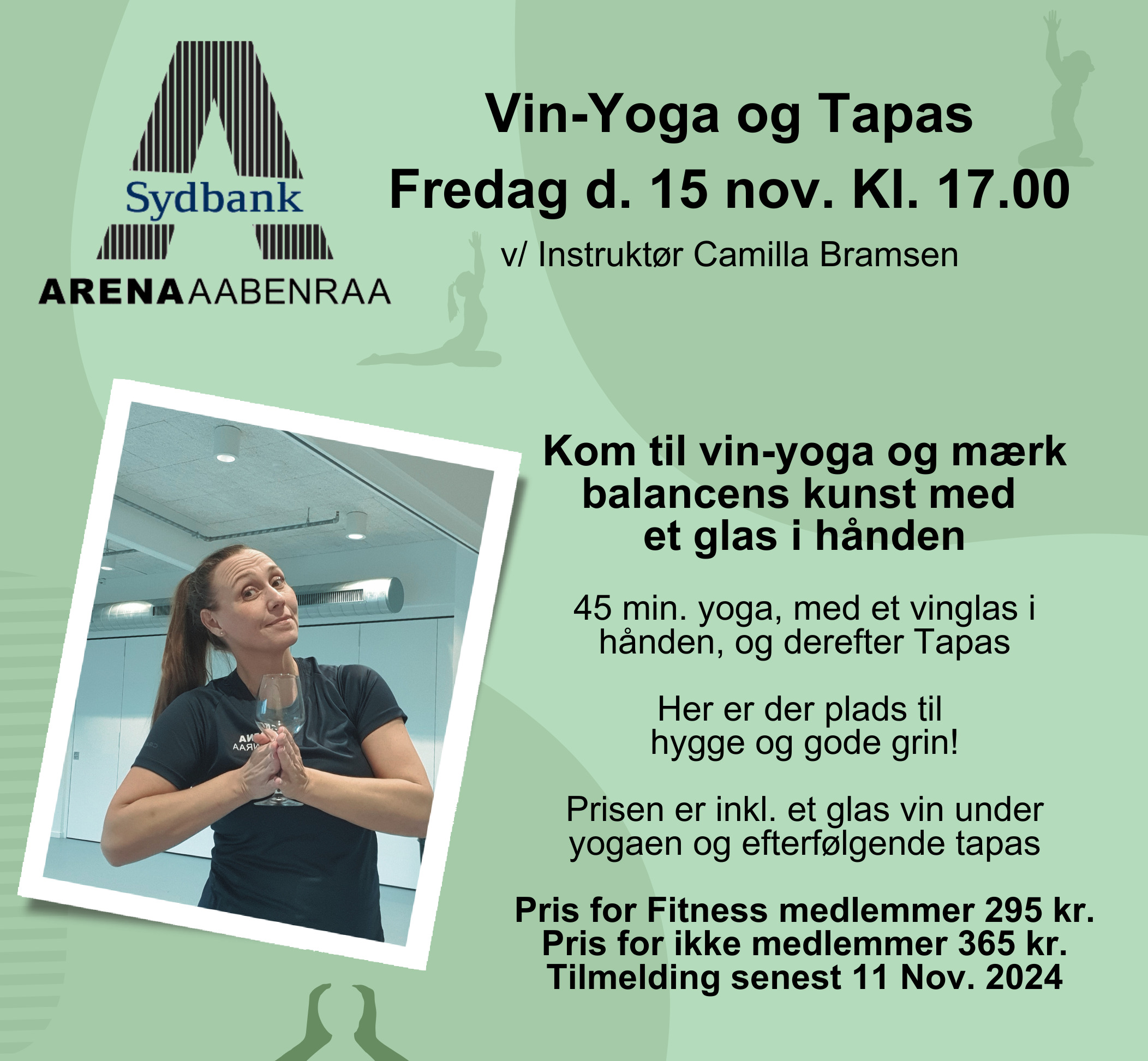 Vin-yoga og tapas i Arena Aabenraa