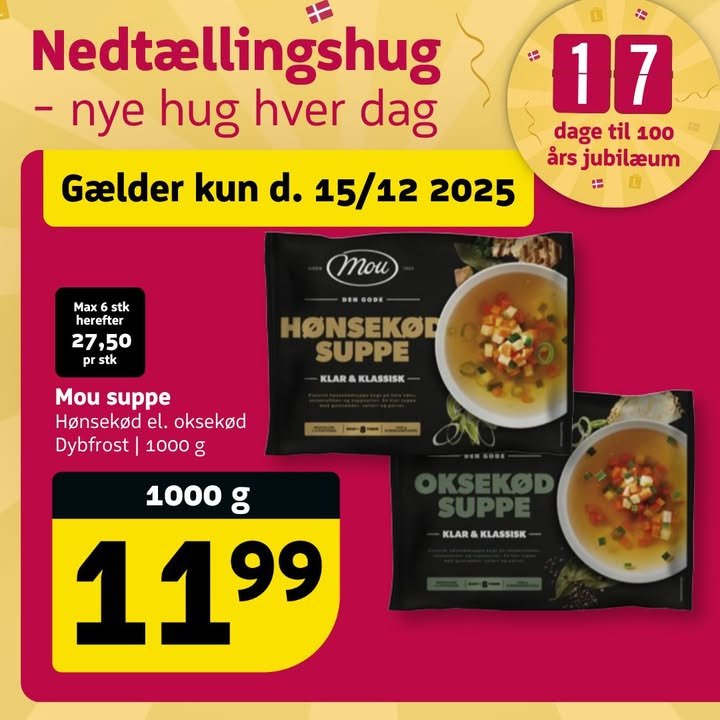 Mandagens dagstilbud: Suppe til spotpris hos Løvbjerg Frederikshavn