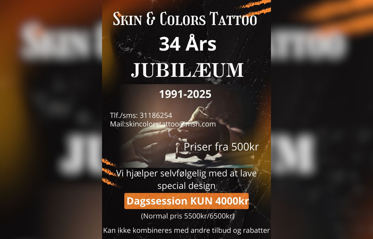 Fejr 34 år med Skin & Colors Tattoo: Gør en god handel