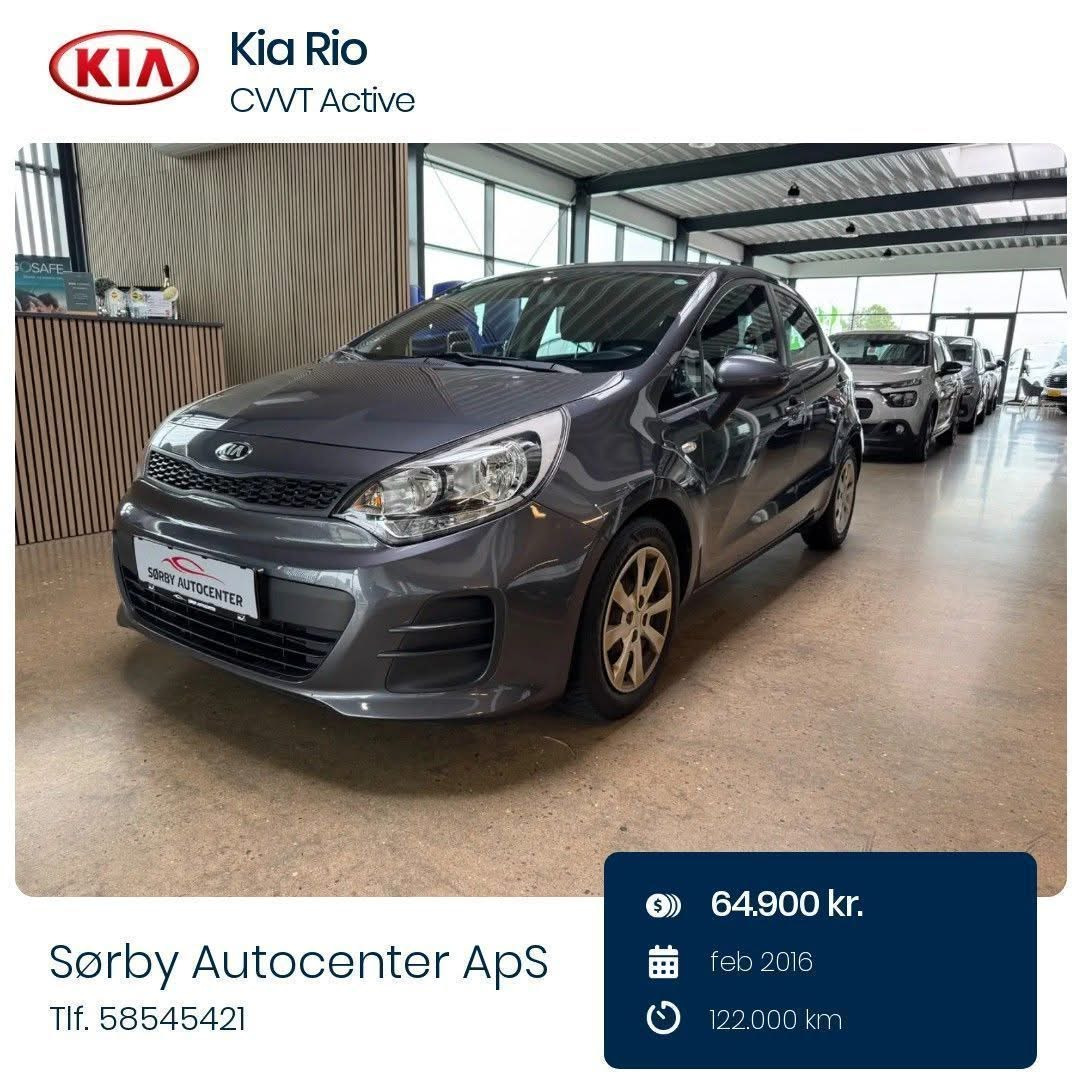 Sørby Autocenter tilbyder brændstoføkonomisk Kia Rio til omgående levering