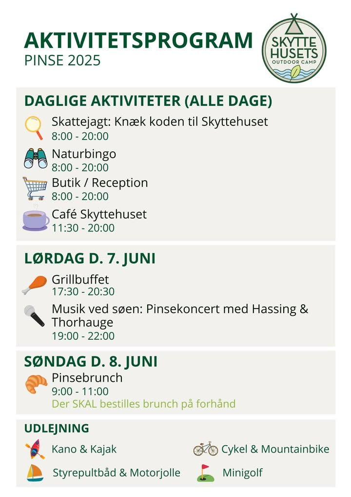 Pinseweekend med aktiviteter for hele familien hos Skyttehusets Outdoor Camp