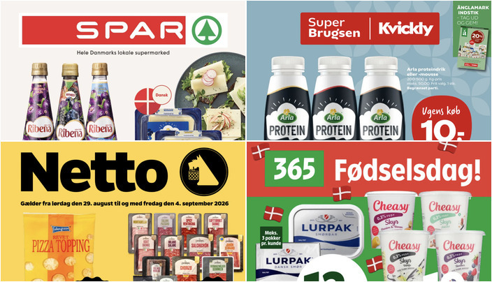 Lurpak smør til 12 kr. og Falengreen pizzatopping til 8 kr. - se de lokale dagligvaretilbud