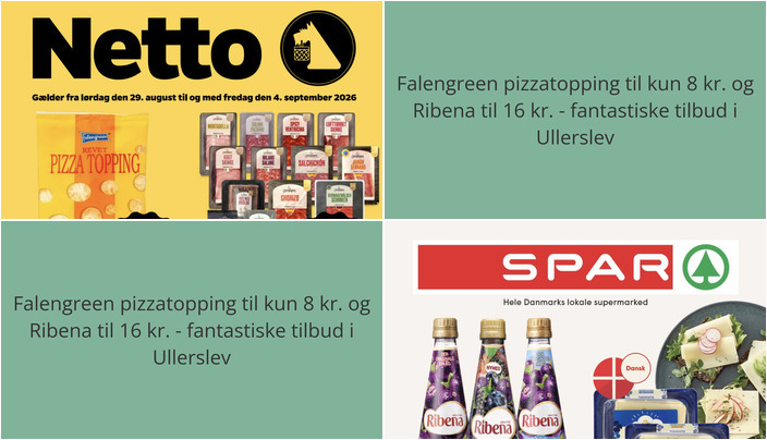 Falengreen pizzatopping til kun 8 kr. og Ribena til 16 kr. - fantastiske tilbud i Ullerslev